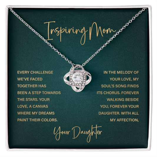 Inspiring Mom Necklace – From Daughter with Heartfelt Message Card