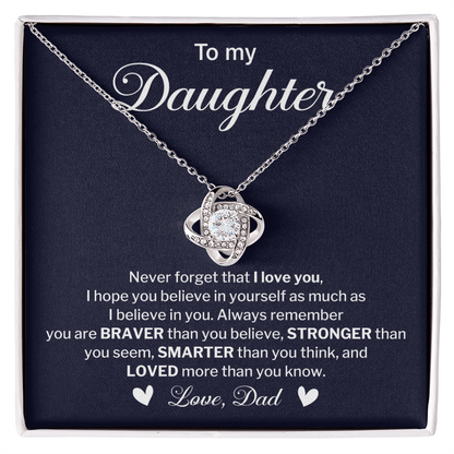 To My Daughter Necklace Gift From Dad With Message Card