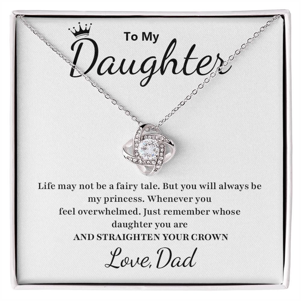 To My Daughter Necklace – Straighten Your Crown Gift from Dad