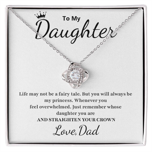 To My Daughter Necklace – Straighten Your Crown Gift from Dad