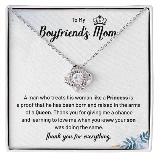 Boyfriend’s Mom Necklace Gift – Queen Message Card
