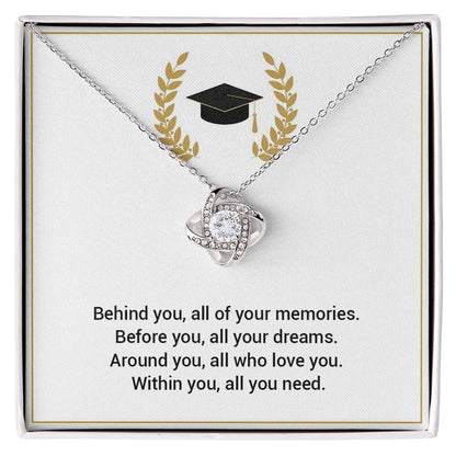 Graduation Necklace Gift with Cap & Laurel Design