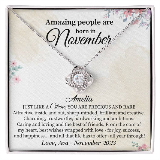 November Birthday Necklace Gift for Her – Elegant Jewelry Box