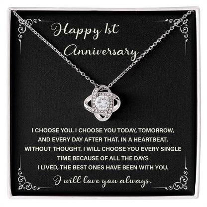 Romantic 1st Anniversary Gift – I Choose You Necklace