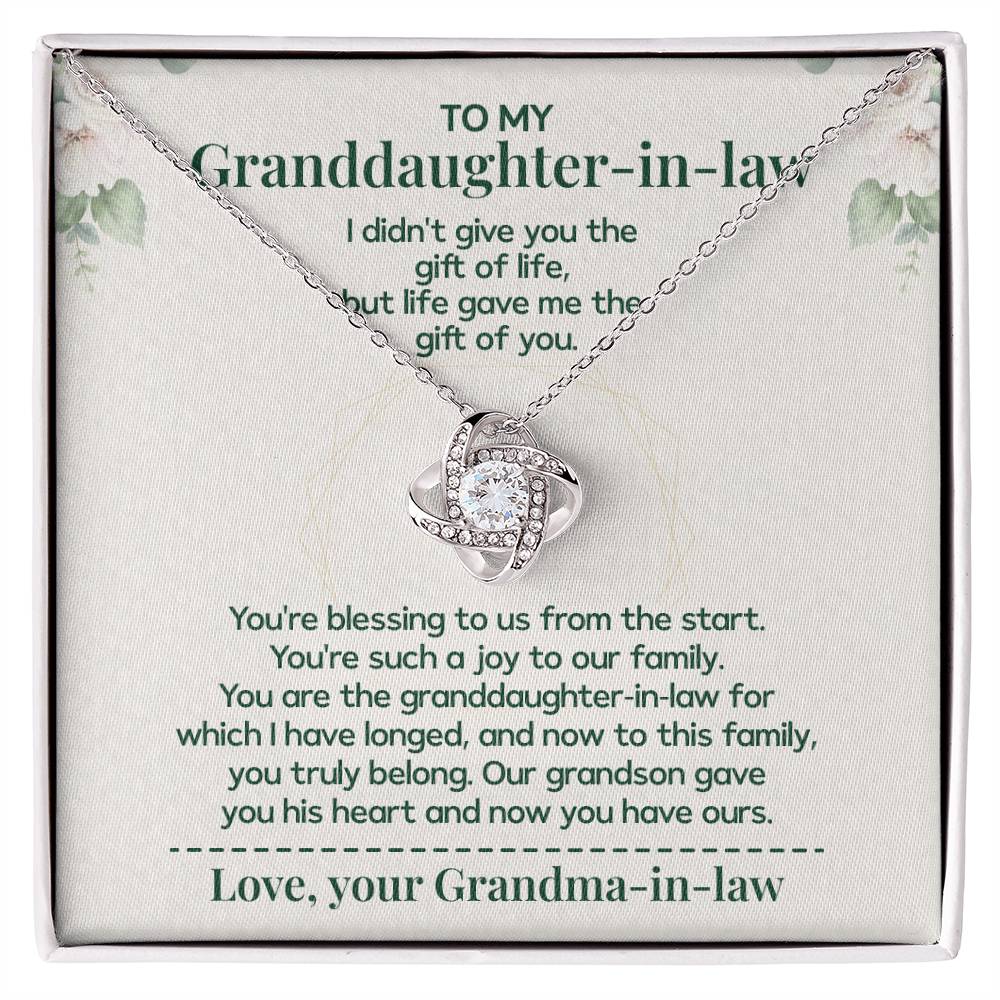 To My Granddaughter-in-law - Necklace Gift Family Is Made From Love, Not Genes Thank You For Making My Grandson Feel Complete Heartfelt Jewelry To Celebrate Our Family Bond Heartfelt Jewelry For Granddaughter-in-law Love And Family Necklace Gift