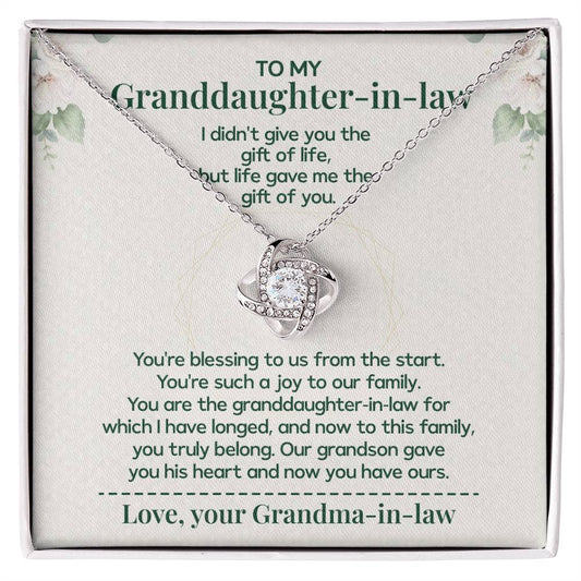 To My Granddaughter-in-law - Necklace Gift Family Is Made From Love, Not Genes Thank You For Making My Grandson Feel Complete Heartfelt Jewelry To Celebrate Our Family Bond Heartfelt Jewelry For Granddaughter-in-law Love And Family Necklace Gift