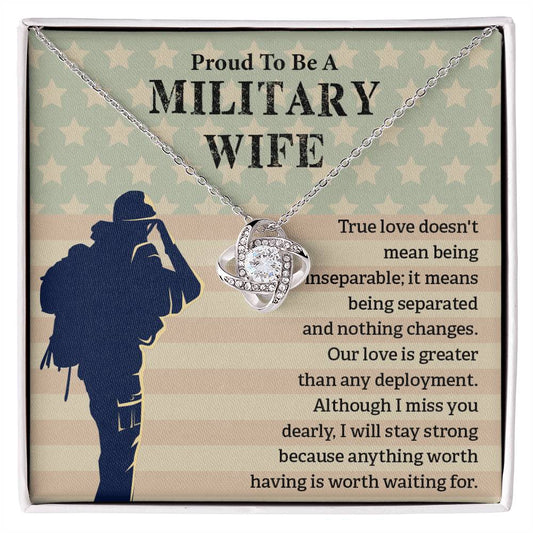Proud To Be A Military Wife Proud Military Wife Jewelry Heartfelt Gift For Military Spouses True Love Necklace Supportive Gift For Wives Emotional Support Jewelry Unwavering Commitment Jewelry Meaningful Gift For Military Spouses Romantic Gift For Wives