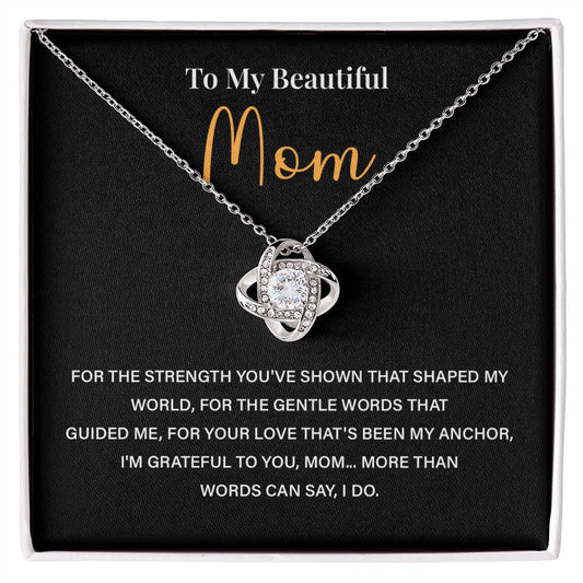 Mom Necklace Gift From Daughter Or Son With Message Card
