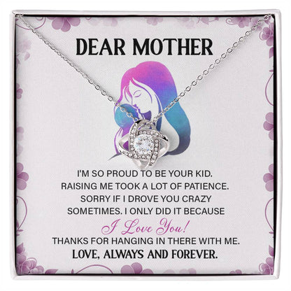 Dear Mother, Elegant Jewelry Thoughtful Necklace For Love And Care Sweet Gift For A Special Woman Elegant Pendant Thank You Pendant Special Necklace  Loving Pendant Loving Message Necklace For Patience Appreciation Necklace For Her