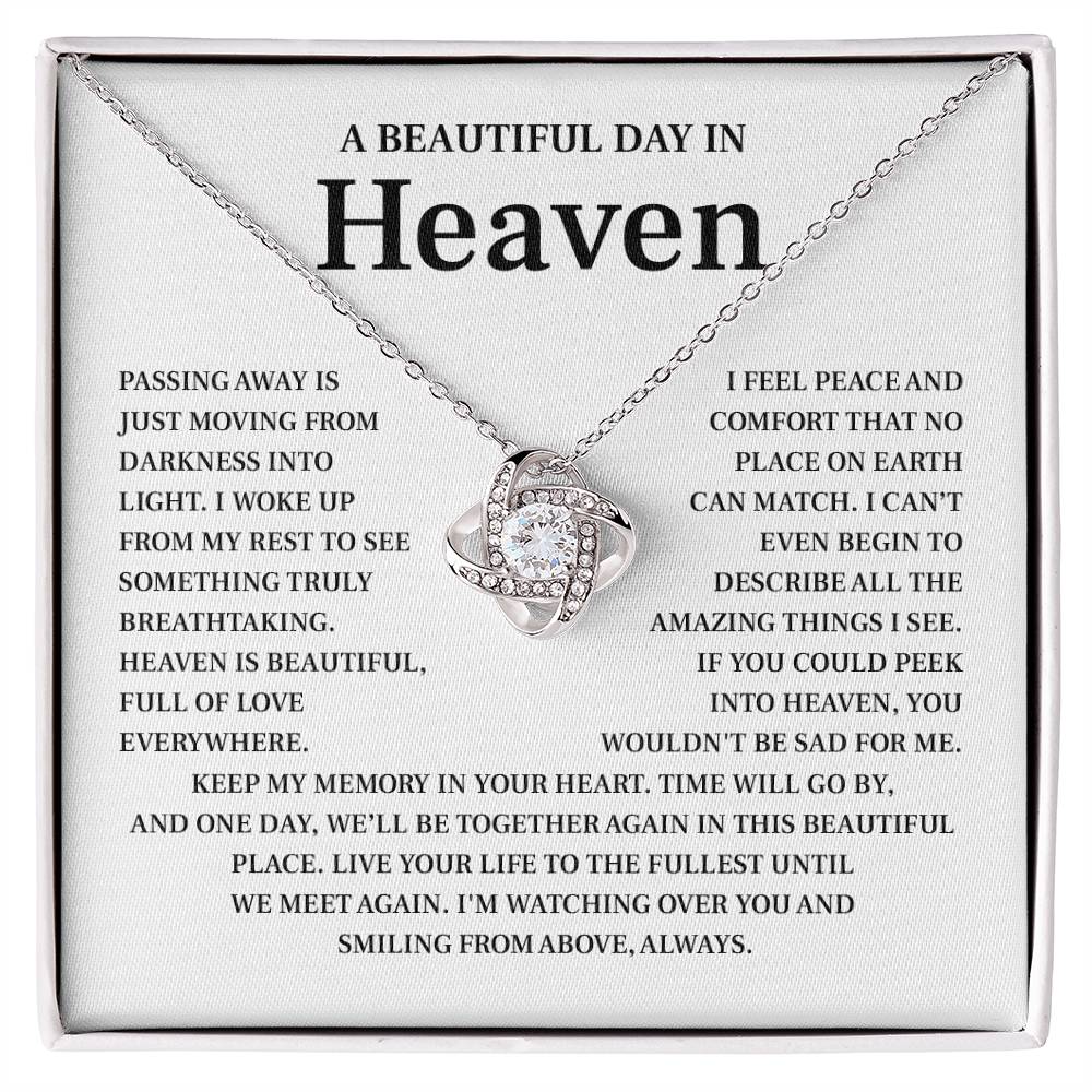 A Beautiful Day in Heaven Necklace – Heartfelt Memorial Jewelry Gift, 'Watching Over You