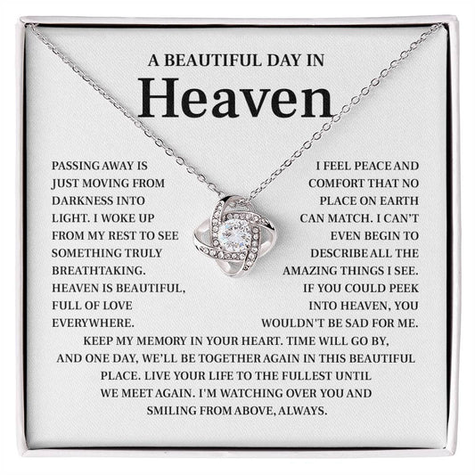 A Beautiful Day in Heaven Necklace – Heartfelt Memorial Jewelry Gift, 'Watching Over You