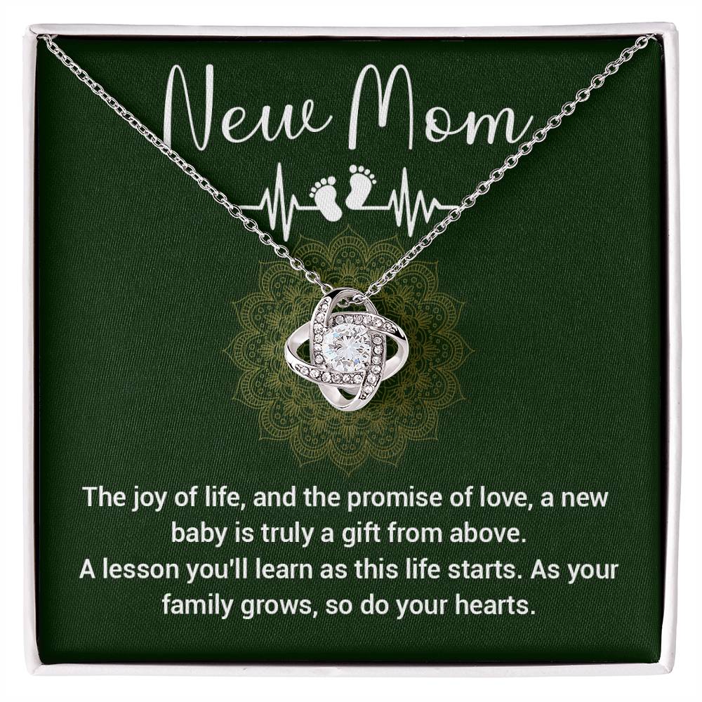 New Mom Gift Necklace – First Time Mom Jewelry with Card