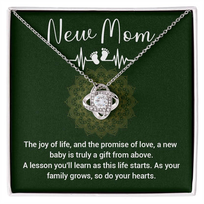 New Mom Gift Necklace – First Time Mom Jewelry with Card