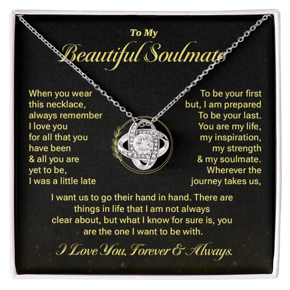 Soulmate Necklace Gift for Her with Message Card
