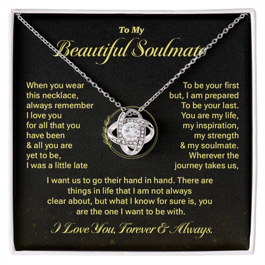 Soulmate Necklace Gift for Her with Message Card