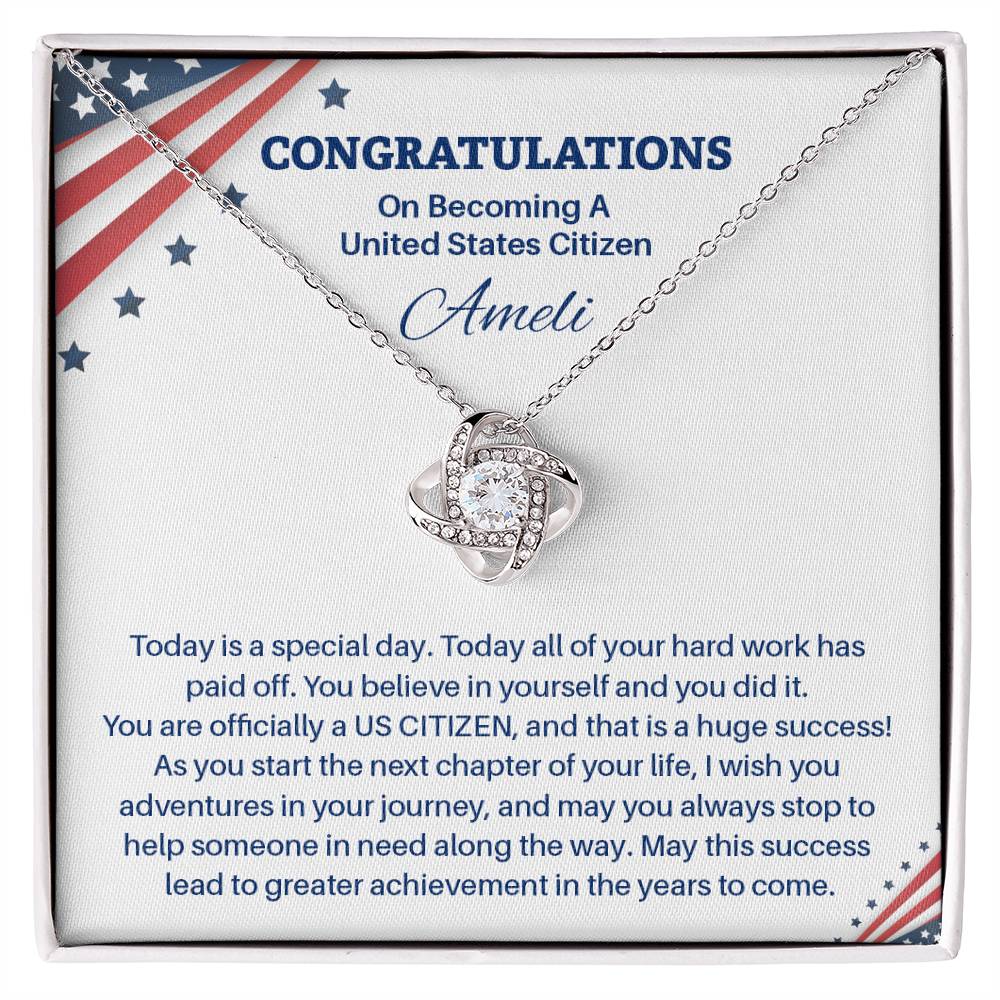 Congratulations Necklace For New U.s. Citizen Ameli Necklace For New U.s. Citizen Gift For Citizenship Achievement U.s. Citizenship Success Necklace Necklace With Citizenship Message Proud New Citizen Jewelry Necklace For First-time U.s. Citizen