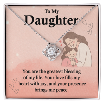 To My Daughter Necklace Greatest Blessing Gift Box