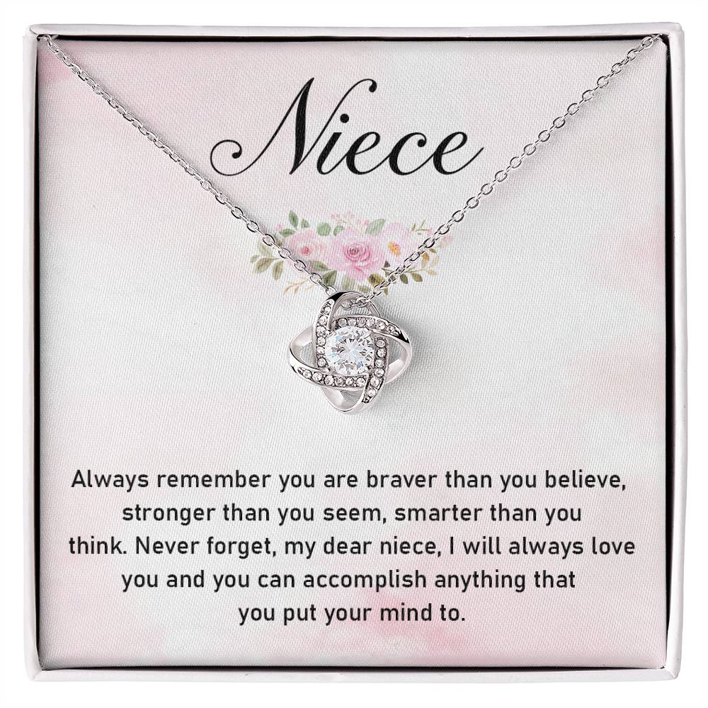 Inspirational Niece Necklace Gift – Encouragement Message Card