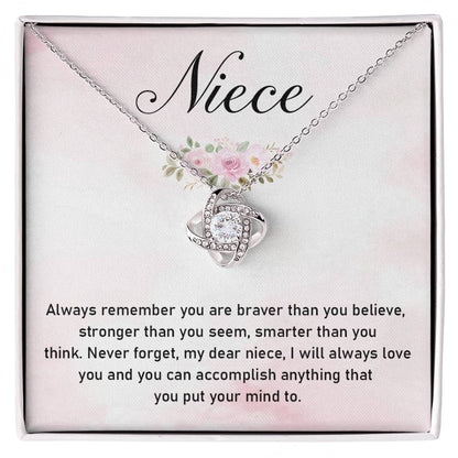 Inspirational Niece Necklace Gift – Encouragement Message Card