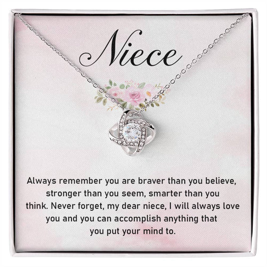 Inspirational Niece Necklace Gift – Encouragement Message Card