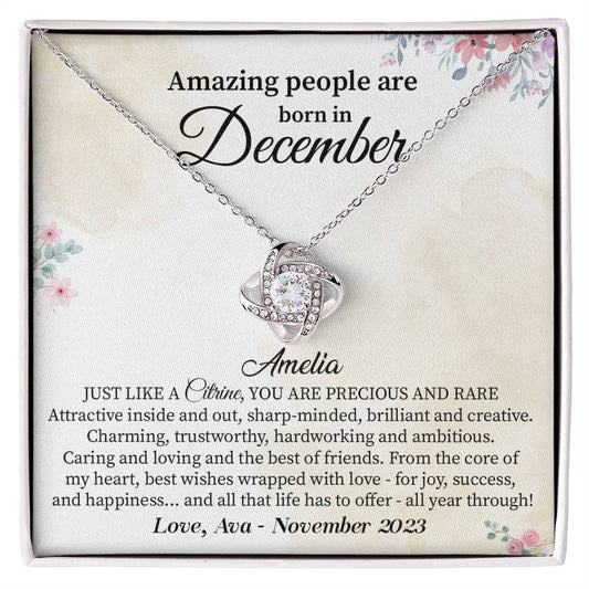 December Birthday Necklace Gift for Her – Elegant Keepsake