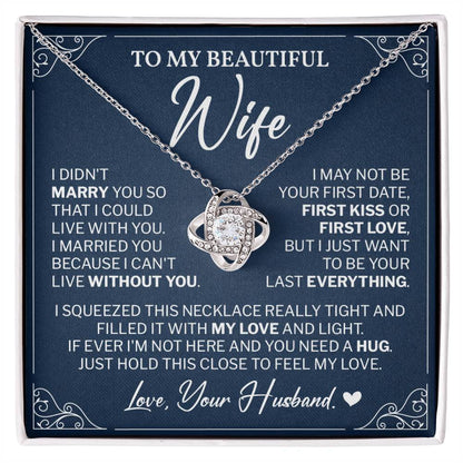 Wife Necklace Gift from Husband Romantic Message Card Box