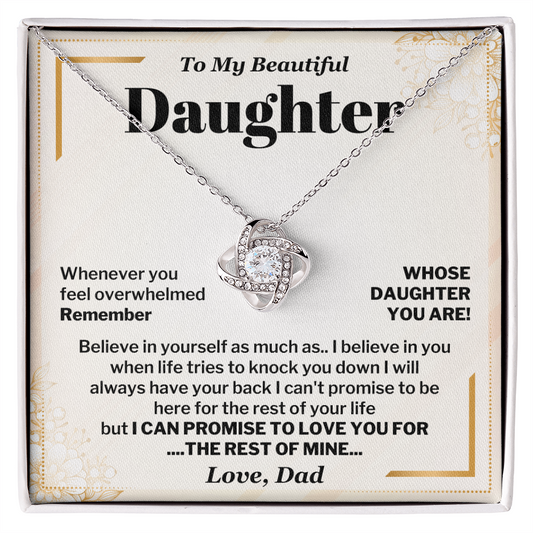 Gift for Daughter from Dad - Heartfelt Necklace with Believe in Yourself Message Card