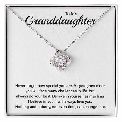 To My Granddaughter Necklace Gift – Believe in Yourself Message
