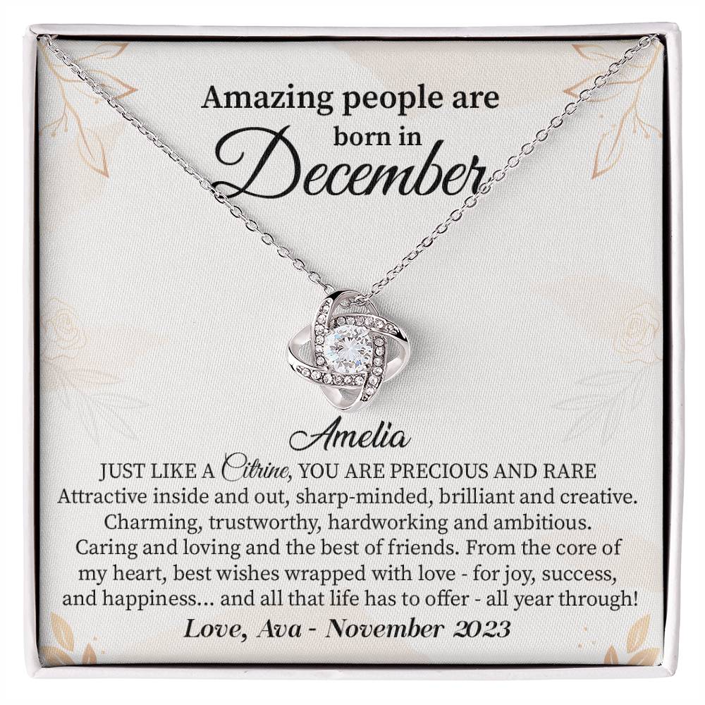 December Birthday Gift for Her – Jewelry with Card & Box