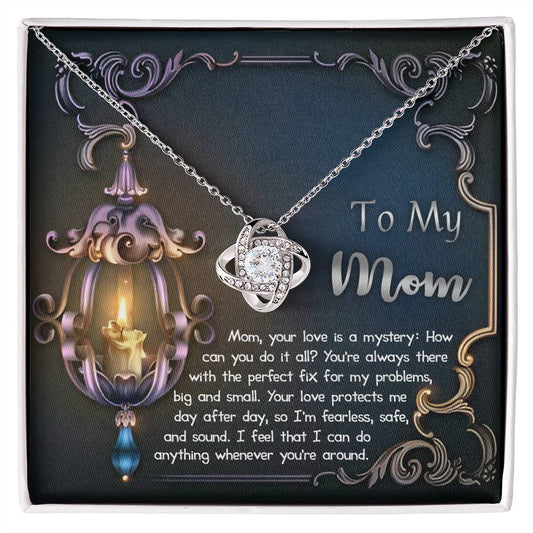 Mom Necklace Gift with Message Card – Love That Protects Always