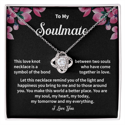 Soulmate Love Knot Necklace with Message Card & Gift Box