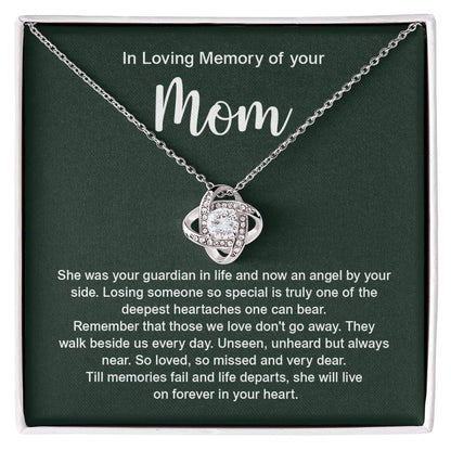 In Loving Memory Necklace For Loss Of Mom – Memorial Jewelry Gift With Heartfelt Message