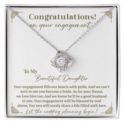 Daughter Engagement Necklace Gift – Message Card for Bride-to-Be