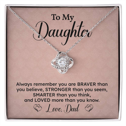 Daughter Necklace Gift from Dad – Encouragement Message Card