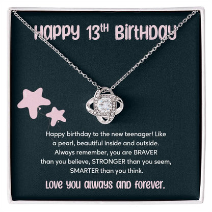 13th Birthday Necklace for Teen Girl – Sparkle Pendant & Star Card
