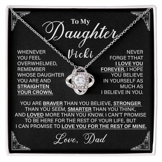 To My Daughter Necklace from Dad – Gift with Message Card