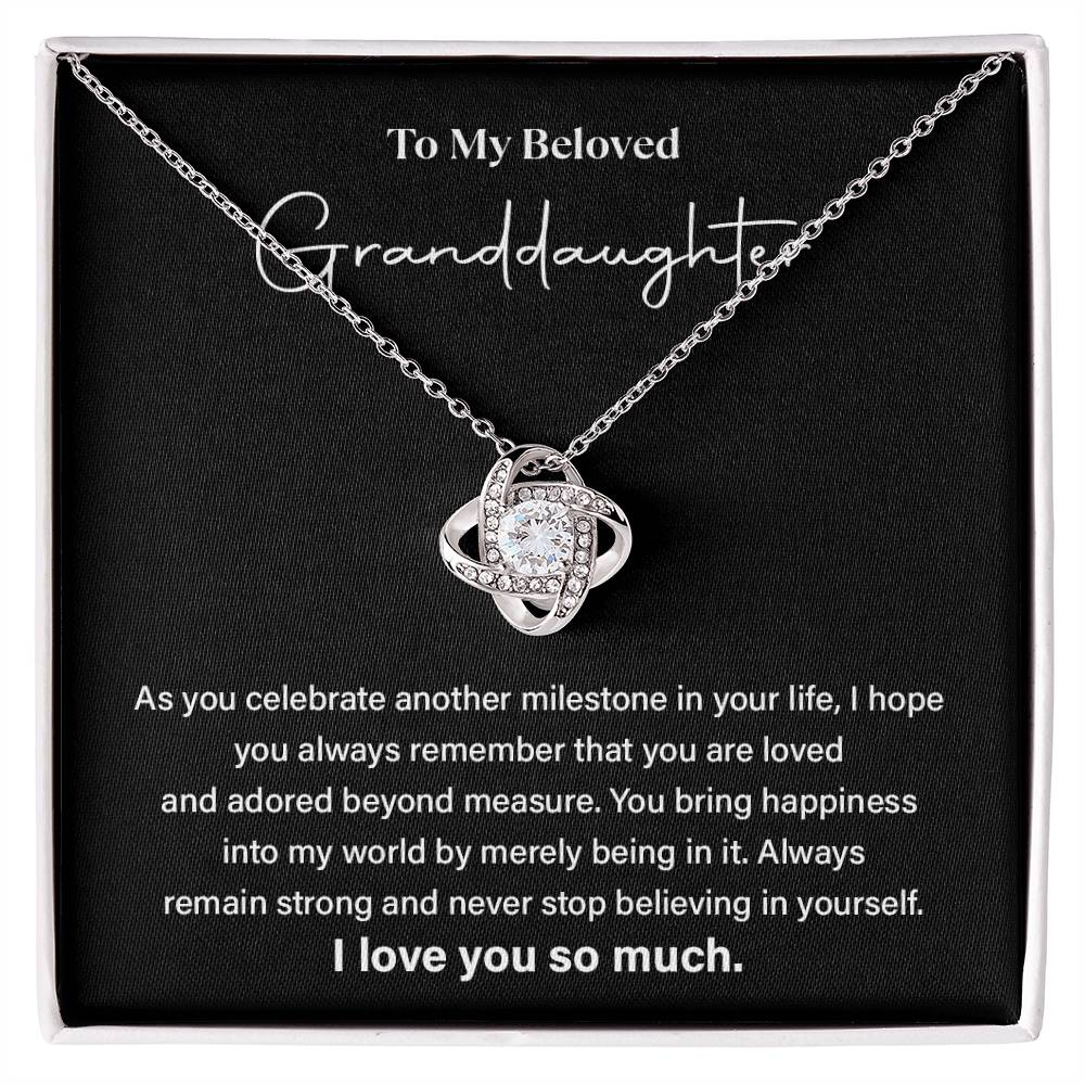 To My Beloved Granddaughter Necklace Gift – Milestone Love Message
