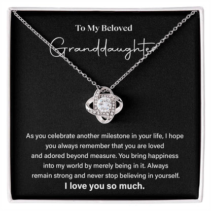 To My Beloved Granddaughter Necklace Gift – Milestone Love Message