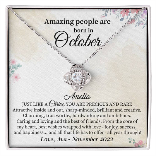 October Birthday Necklace Gift for Her – Elegant Jewelry Box