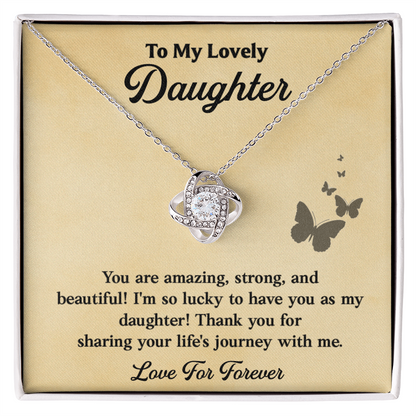 Daughter Necklace Gift Strong, Beautiful & Loved