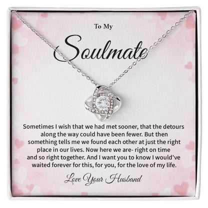 Soulmate Necklace Gift for Wife from Husband Romantic necklace with Message Card