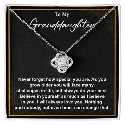 Granddaughter Necklace Gift from Grandparent with Encouragement Message Card