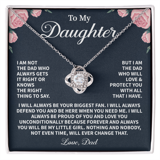Gift for Daughter from Dad - Love  Necklace with Floral design Keepsake Jewelry