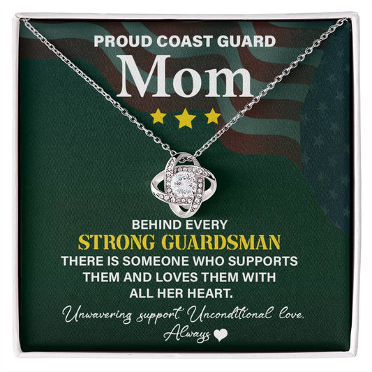Coast Guard Mom Necklace - Proud Supporter With Unwavering Love, A Heartfelt Tribute To Strong Guardsmen Moms