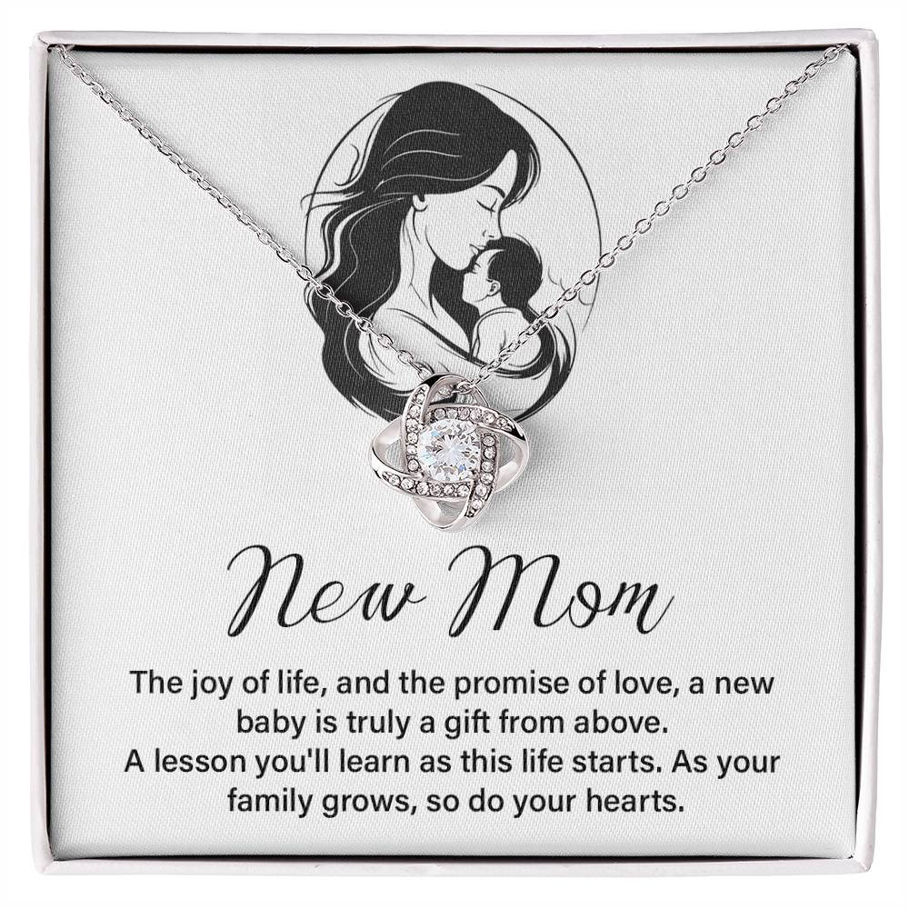 New Mom Necklace Gift for Baby Shower – Message Card Included