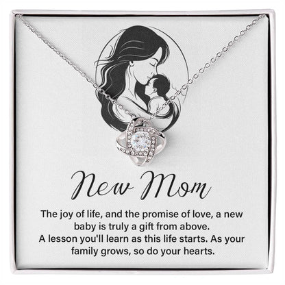 New Mom Necklace Gift for Baby Shower – Message Card Included