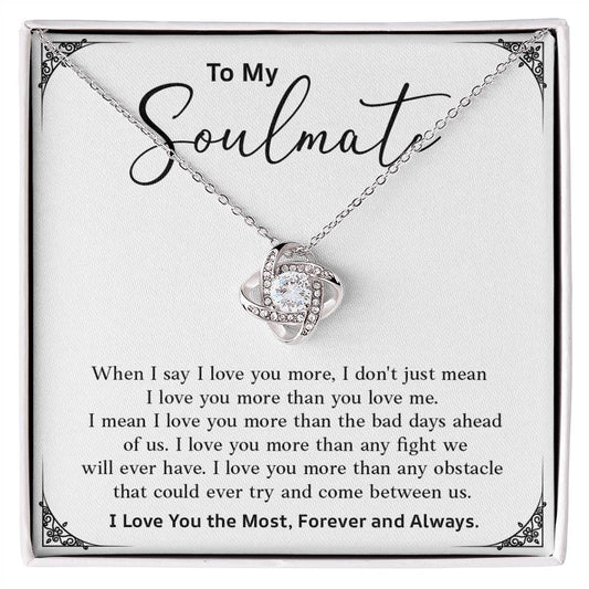 Soulmate Necklace Gift – I Love You the Most Card