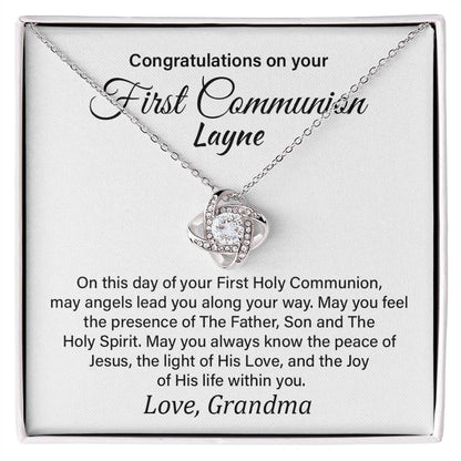 Congratulations On Your First Communion Layne Heartfelt Necklace For A Special Day Elegant Jewelry For A Holy Ceremony Thank You Gift For Sacred Moment Sentimental Necklace For Communion Day Sentimental Jewelry Gift From Grandma Custom Thoughtful Necklace