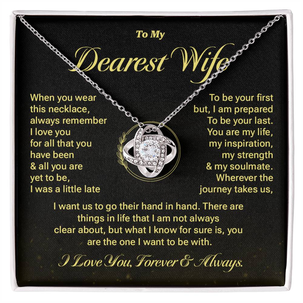 Dearest Wife Necklace Gift with Message Card