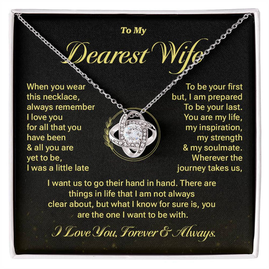 Dearest Wife Necklace Gift with Message Card